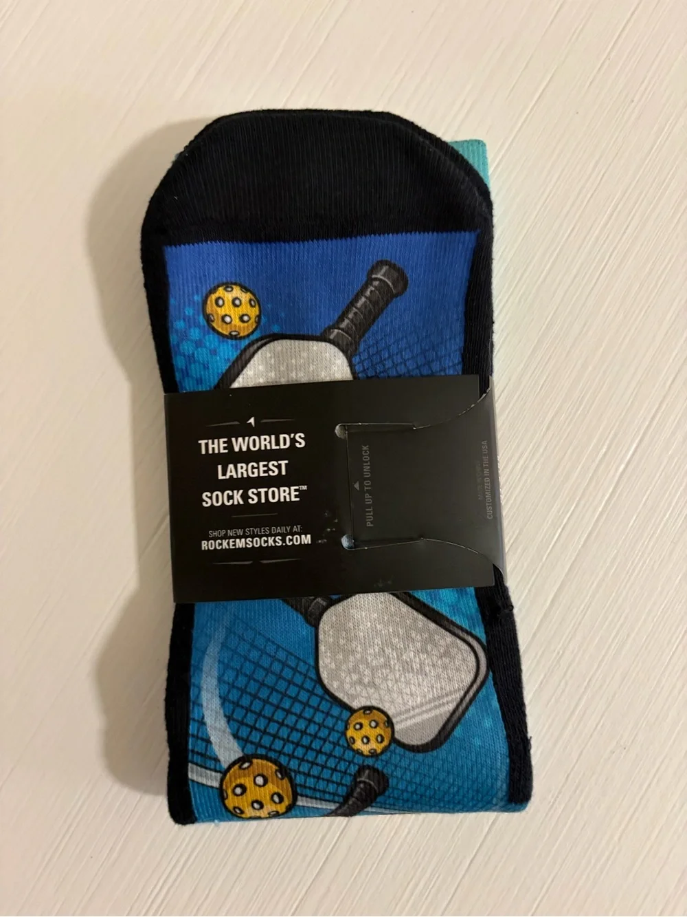 🎾🏓Unisex Viral Blue & Teal Pickleball Socks - L/XL 🏓🎾